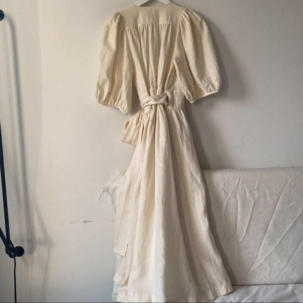 THREE GRACES LONDON Fiona Dress Ivory Linen S/M - Picture 11 of 13